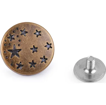Kovový knoflík / riflový šroubovací velikost 26", barva 2 staromosaz