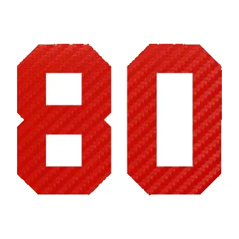 Polep vozidla Startovní číslo 80 (53 - 3D karbon červený) SAMOLEPKA NA AUTO, NÁLEPKA, FÓLIE, POLEP, TUNING, VLASTNÍ TEXT, TISK, AUTOSAMOLEPKY.cz, POLEPY, OBRÁZEK, LOGO, 3D STICKERS