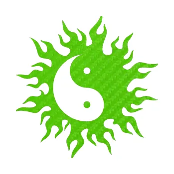 Polep vozidla Tetování 117 Jin a jang (58 - 3D karbon zelený kawasaki) SAMOLEPKA NA AUTO, NÁLEPKA, FÓLIE, POLEP, TUNING, VLASTNÍ TEXT, TISK, AUTOSAMOLEPKY.cz, POLEPY, OBRÁZEK, LOGO, 3D STICKERS