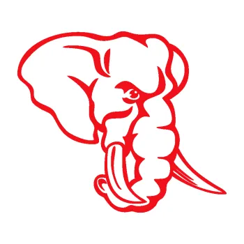 Samolepící dekorace SAMOLEPKA Slon 026 pravá hlava (10 - červená) NA AUTO, NÁLEPKA, FÓLIE, POLEP, TUNING, VLASTNÍ TEXT, TISK, AUTOSAMOLEPKY.cz, POLEPY, OBRÁZEK, LOGO, SAMOLEPKY