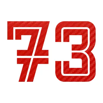 Polep vozidla Startovní číslo 73 typ 7 (53 - 3D karbon červený) SAMOLEPKA NA AUTO, NÁLEPKA, FÓLIE, POLEP, TUNING, VLASTNÍ TEXT, TISK, AUTOSAMOLEPKY.cz, POLEPY, OBRÁZEK, LOGO, 3D STICKERS
