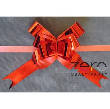 Stuha Stahovací mašle 2 cm x 25 ks (kov) - červená