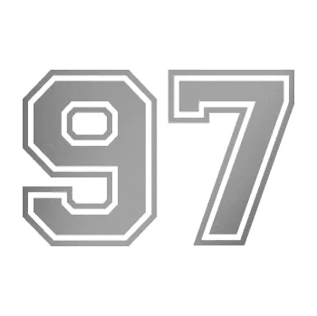 Polep vozidla Startovní číslo 97 typ 4 (42 - stříbrná metalíza) SAMOLEPKA NA AUTO, NÁLEPKA, FÓLIE, POLEP, TUNING, VLASTNÍ TEXT, TISK, AUTOSAMOLEPKY.cz, POLEPY, OBRÁZEK, LOGO, 3D STICKERS