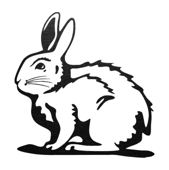 Samolepící dekorace SAMOLEPKA Zajíček 001 levá (63 - škrábaný kov černý) NA AUTO, NÁLEPKA, FÓLIE, POLEP, TUNING, VLASTNÍ TEXT, TISK, AUTOSAMOLEPKY.cz, POLEPY, OBRÁZEK, LOGO, SAMOLEPKY