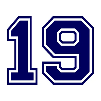 Polep vozidla Startovní číslo 19 typ 4 (23 - tmavě modrá) SAMOLEPKA NA AUTO, NÁLEPKA, FÓLIE, POLEP, TUNING, VLASTNÍ TEXT, TISK, AUTOSAMOLEPKY.cz, POLEPY, OBRÁZEK, LOGO, 3D STICKERS