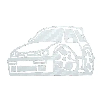Polep vozidla SAMOLEPKA VW Golf 3 karikatura levá (51 - 3D karbon bílý) NA AUTO, NÁLEPKA, FÓLIE, POLEP, TUNING, VLASTNÍ TEXT, TISK, AUTOSAMOLEPKY.cz, POLEPY, OBRÁZEK, LOGO, SAMOLEPKY