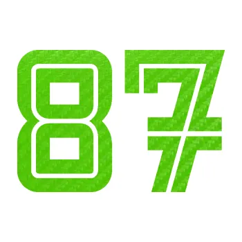 Polep vozidla Startovní číslo 87 typ 7 (58 - 3D karbon zelený kawasaki) SAMOLEPKA NA AUTO, NÁLEPKA, FÓLIE, POLEP, TUNING, VLASTNÍ TEXT, TISK, AUTOSAMOLEPKY.cz, POLEPY, OBRÁZEK, LOGO, 3D STICKERS