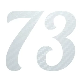 Polep vozidla SAMOLEPKA Startovní číslo 73 typ 3 (51 - 3D karbon bílý) NA AUTO, NÁLEPKA, FÓLIE, POLEP, TUNING, VLASTNÍ TEXT, TISK, AUTOSAMOLEPKY.cz, POLEPY, OBRÁZEK, LOGO, SAMOLEPKY