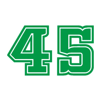 Polep vozidla Startovní číslo 45 typ 5 (12 - zelená) SAMOLEPKA NA AUTO, NÁLEPKA, FÓLIE, POLEP, TUNING, VLASTNÍ TEXT, TISK, AUTOSAMOLEPKY.cz, POLEPY, OBRÁZEK, LOGO, 3D STICKERS