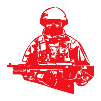 Samolepící dekorace SAMOLEPKA Voják 013 levá (10 - červená) NA AUTO, NÁLEPKA, FÓLIE, POLEP, TUNING, VLASTNÍ TEXT, TISK, AUTOSAMOLEPKY.cz, POLEPY, OBRÁZEK, LOGO, SAMOLEPKY