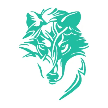 Polep vozidla Vlk 012 pravá (25 - tyrkysová) SAMOLEPKA NA AUTO, NÁLEPKA, FÓLIE, POLEP, TUNING, VLASTNÍ TEXT, TISK, AUTOSAMOLEPKY.cz, POLEPY, OBRÁZEK, LOGO, 3D STICKERS