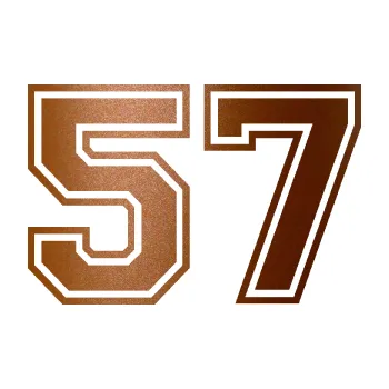 Polep vozidla Startovní číslo 57 typ 4 (44 - měděná metalíza) SAMOLEPKA NA AUTO, NÁLEPKA, FÓLIE, POLEP, TUNING, VLASTNÍ TEXT, TISK, AUTOSAMOLEPKY.cz, POLEPY, OBRÁZEK, LOGO, 3D STICKERS