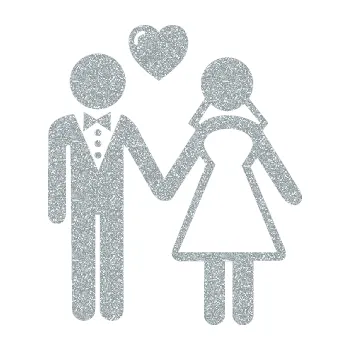 Samolepící dekorace SAMOLEPKA Svatba 001 levá (91 - Ultra Metalic stříbrná metalíza) NA AUTO, NÁLEPKA, FÓLIE, POLEP, TUNING, VLASTNÍ TEXT, TISK, AUTOSAMOLEPKY.cz, POLEPY, OBRÁZEK, LOGO, SAMOLEPKY