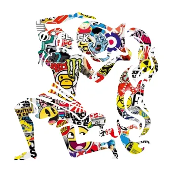 Samolepící dekorace Vodnář 005 pravá (83 - Sticker bomb) SAMOLEPKA NA AUTO, NÁLEPKA, FÓLIE, POLEP, TUNING, VLASTNÍ TEXT, TISK, AUTOSAMOLEPKY.cz, POLEPY, OBRÁZEK, LOGO, 3D STICKERS