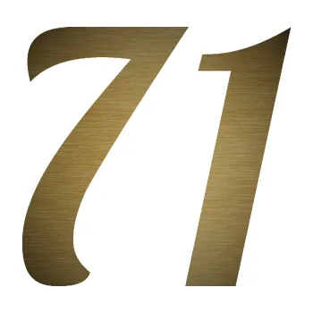 Polep vozidla Startovní číslo 71 typ 3 (64 - škrábaný kov zlatý) SAMOLEPKA NA AUTO, NÁLEPKA, FÓLIE, POLEP, TUNING, VLASTNÍ TEXT, TISK, AUTOSAMOLEPKY.cz, POLEPY, OBRÁZEK, LOGO, 3D STICKERS