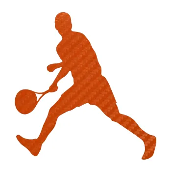 Polep vozidla Tenista 002 levá (54 - 3D karbon oranžový) SAMOLEPKA NA AUTO, NÁLEPKA, FÓLIE, POLEP, TUNING, VLASTNÍ TEXT, TISK, AUTOSAMOLEPKY.cz, POLEPY, OBRÁZEK, LOGO, 3D STICKERS