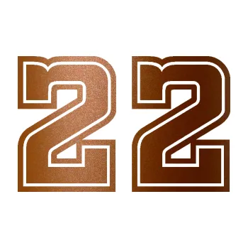 Polep vozidla Startovní číslo 22 typ 5 (44 - měděná metalíza) SAMOLEPKA NA AUTO, NÁLEPKA, FÓLIE, POLEP, TUNING, VLASTNÍ TEXT, TISK, AUTOSAMOLEPKY.cz, POLEPY, OBRÁZEK, LOGO, 3D STICKERS