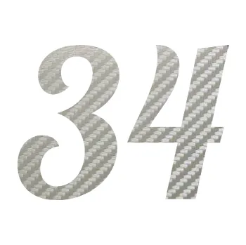 Polep vozidla Startovní číslo 34 typ 3 (52 - 3D karbon stříbrný) SAMOLEPKA NA AUTO, NÁLEPKA, FÓLIE, POLEP, TUNING, VLASTNÍ TEXT, TISK, AUTOSAMOLEPKY.cz, POLEPY, OBRÁZEK, LOGO, 3D STICKERS