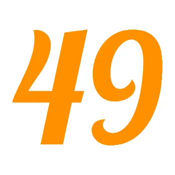 Polep vozidla Startovní číslo 49 typ 3 (06 - oranžová) SAMOLEPKA NA AUTO, NÁLEPKA, FÓLIE, POLEP, TUNING, VLASTNÍ TEXT, TISK, AUTOSAMOLEPKY.cz, POLEPY, OBRÁZEK, LOGO, 3D STICKERS