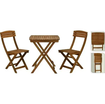 Zahradní sestava PROGARDEN Sada dřevěného skládacího zahradního nábytku 3 ks KO-VM2000060