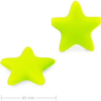 Dětské navlékací korálky Silikonové korálky hvězdička 45x45 mm Chartreuse Green
