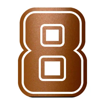 Polep vozidla Startovní číslo 8 typ 5 (44 - měděná metalíza) SAMOLEPKA NA AUTO, NÁLEPKA, FÓLIE, POLEP, TUNING, VLASTNÍ TEXT, TISK, AUTOSAMOLEPKY.cz, POLEPY, OBRÁZEK, LOGO, 3D STICKERS