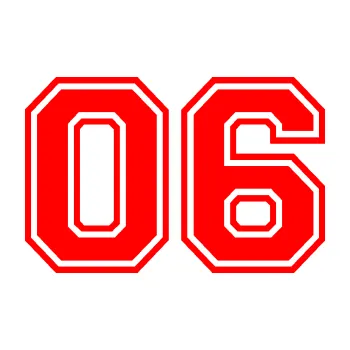 Polep vozidla Startovní číslo 06 typ 4 (74 - Fluorescentní červená) SAMOLEPKA NA AUTO, NÁLEPKA, FÓLIE, POLEP, TUNING, VLASTNÍ TEXT, TISK, AUTOSAMOLEPKY.cz, POLEPY, OBRÁZEK, LOGO, 3D STICKERS