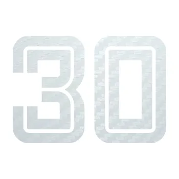 Polep vozidla SAMOLEPKA Startovní číslo 30 typ 7 (51 - 3D karbon bílý) NA AUTO, NÁLEPKA, FÓLIE, POLEP, TUNING, VLASTNÍ TEXT, TISK, AUTOSAMOLEPKY.cz, POLEPY, OBRÁZEK, LOGO, SAMOLEPKY