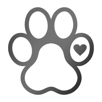 samolepka Tlapka 011 pravá se srdíčkem (41 - grafitová metalíza) SAMOLEPKA NA AUTO, NÁLEPKA, FÓLIE, POLEP, TUNING, VLASTNÍ TEXT, TISK, AUTOSAMOLEPKY.cz, POLEPY, OBRÁZEK, LOGO, 3D STICKERS