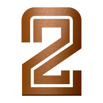 Polep vozidla SAMOLEPKA Startovní číslo 2 typ 7 (44 - měděná metalíza) NA AUTO, NÁLEPKA, FÓLIE, POLEP, TUNING, VLASTNÍ TEXT, TISK, AUTOSAMOLEPKY.cz, POLEPY, OBRÁZEK, LOGO, SAMOLEPKY