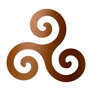 samolepka Triskelion keltský znak (44 - měděná metalíza) SAMOLEPKA NA AUTO, NÁLEPKA, FÓLIE, POLEP, TUNING, VLASTNÍ TEXT, TISK, AUTOSAMOLEPKY.cz, POLEPY, OBRÁZEK, LOGO, 3D STICKERS