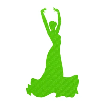 Samolepicí dekorace na vozidlo Tanec 006 pravá tanečnice flamenca (58 - 3D karbon zelený kawasaki) SAMOLEPKA NA AUTO, NÁLEPKA, FÓLIE, POLEP, TUNING, VLASTNÍ TEXT, TISK, AUTOSAMOLEPKY.cz, POLEPY, OBRÁZEK, LOGO, 3D STICKERS