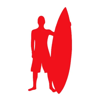 Polep vozidla SAMOLEPKA Surfař 002 pravá (10 - červená) NA AUTO, NÁLEPKA, FÓLIE, POLEP, TUNING, VLASTNÍ TEXT, TISK, AUTOSAMOLEPKY.cz, POLEPY, OBRÁZEK, LOGO, SAMOLEPKY