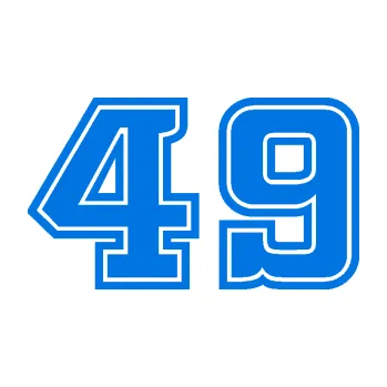 Polep vozidla Startovní číslo 49 typ 5 (11 - modrá oceán) SAMOLEPKA NA AUTO, NÁLEPKA, FÓLIE, POLEP, TUNING, VLASTNÍ TEXT, TISK, AUTOSAMOLEPKY.cz, POLEPY, OBRÁZEK, LOGO, 3D STICKERS