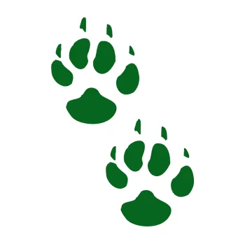 samolepka Tlapky 002 (20 - tmavě zelená) SAMOLEPKA NA AUTO, NÁLEPKA, FÓLIE, POLEP, TUNING, VLASTNÍ TEXT, TISK, AUTOSAMOLEPKY.cz, POLEPY, OBRÁZEK, LOGO, 3D STICKERS