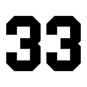 Polep vozidla Startovní číslo 33 (01 - černá) SAMOLEPKA NA AUTO, NÁLEPKA, FÓLIE, POLEP, TUNING, VLASTNÍ TEXT, TISK, AUTOSAMOLEPKY.cz, POLEPY, OBRÁZEK, LOGO, 3D STICKERS