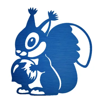 Samolepící dekorace SAMOLEPKA Veverka 003 levá s oříškem (65 - škrábaný kov modrý) NA AUTO, NÁLEPKA, FÓLIE, POLEP, TUNING, VLASTNÍ TEXT, TISK, AUTOSAMOLEPKY.cz, POLEPY, OBRÁZEK, LOGO, SAMOLEPKY