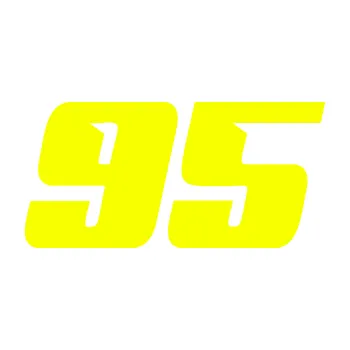 Polep vozidla Startovní číslo 95 typ 6 (70 - Fluorescentní žlutá) SAMOLEPKA NA AUTO, NÁLEPKA, FÓLIE, POLEP, TUNING, VLASTNÍ TEXT, TISK, AUTOSAMOLEPKY.cz, POLEPY, OBRÁZEK, LOGO, 3D STICKERS