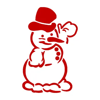 Samolepící dekorace Sněhulák 004 pravá (18 - tmavě červená) SAMOLEPKA NA AUTO, NÁLEPKA, FÓLIE, POLEP, TUNING, VLASTNÍ TEXT, TISK, AUTOSAMOLEPKY.cz, POLEPY, OBRÁZEK, LOGO, 3D STICKERS