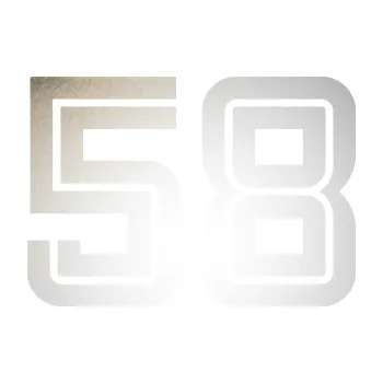 Polep vozidla Startovní číslo 58 typ 7 (82 - odrazková reflexní bílá) SAMOLEPKA NA AUTO, NÁLEPKA, FÓLIE, POLEP, TUNING, VLASTNÍ TEXT, TISK, AUTOSAMOLEPKY.cz, POLEPY, OBRÁZEK, LOGO, 3D STICKERS