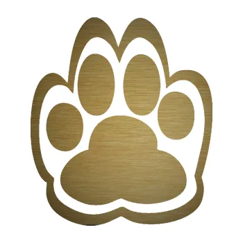 samolepka Tlapka 007 (64 - škrábaný kov zlatý) SAMOLEPKA NA AUTO, NÁLEPKA, FÓLIE, POLEP, TUNING, VLASTNÍ TEXT, TISK, AUTOSAMOLEPKY.cz, POLEPY, OBRÁZEK, LOGO, 3D STICKERS