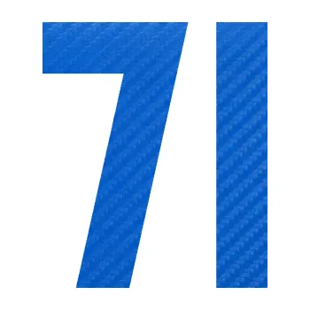 Polep vozidla Startovní číslo 71 (57 - 3D karbon modrý) SAMOLEPKA NA AUTO, NÁLEPKA, FÓLIE, POLEP, TUNING, VLASTNÍ TEXT, TISK, AUTOSAMOLEPKY.cz, POLEPY, OBRÁZEK, LOGO, 3D STICKERS