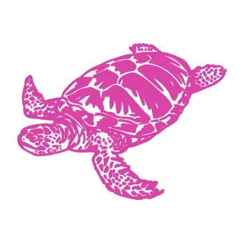 Samolepící dekorace Želva 005 levá (16 - růžová) SAMOLEPKA NA AUTO, NÁLEPKA, FÓLIE, POLEP, TUNING, VLASTNÍ TEXT, TISK, AUTOSAMOLEPKY.cz, POLEPY, OBRÁZEK, LOGO, 3D STICKERS