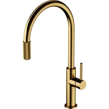 Vodovodní baterie Omnires SWITCH Dřezová baterie se sadou filtru D1, kartáčovaná zlatá SW9057-FD1GLB