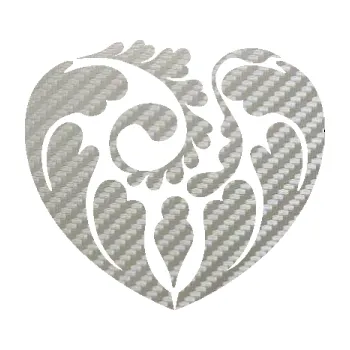 Samolepící dekorace Srdíčko 009 levá (52 - 3D karbon stříbrný) SAMOLEPKA NA AUTO, NÁLEPKA, FÓLIE, POLEP, TUNING, VLASTNÍ TEXT, TISK, AUTOSAMOLEPKY.cz, POLEPY, OBRÁZEK, LOGO, 3D STICKERS