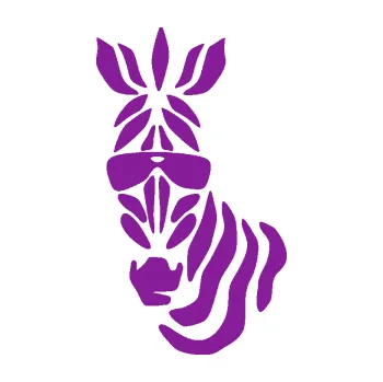 Samolepící dekorace Zebra 003 levá cool s brýlemi (14 - fialová) SAMOLEPKA NA AUTO, NÁLEPKA, FÓLIE, POLEP, TUNING, VLASTNÍ TEXT, TISK, AUTOSAMOLEPKY.cz, POLEPY, OBRÁZEK, LOGO, 3D STICKERS