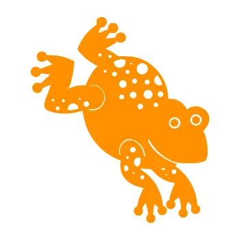 Samolepící dekorace Žába 009 pravá (06 - oranžová) SAMOLEPKA NA AUTO, NÁLEPKA, FÓLIE, POLEP, TUNING, VLASTNÍ TEXT, TISK, AUTOSAMOLEPKY.cz, POLEPY, OBRÁZEK, LOGO, 3D STICKERS