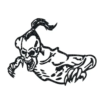 Samolepicí dekorace na vozidlo Zombík levá (85 - Ultra Metalic černá) SAMOLEPKA NA AUTO, NÁLEPKA, FÓLIE, POLEP, TUNING, VLASTNÍ TEXT, TISK, AUTOSAMOLEPKY.cz, POLEPY, OBRÁZEK, LOGO, 3D STICKERS