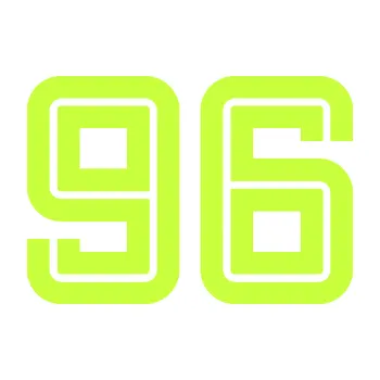 Polep vozidla Startovní číslo 96 typ 7 (27 - limetová) SAMOLEPKA NA AUTO, NÁLEPKA, FÓLIE, POLEP, TUNING, VLASTNÍ TEXT, TISK, AUTOSAMOLEPKY.cz, POLEPY, OBRÁZEK, LOGO, 3D STICKERS