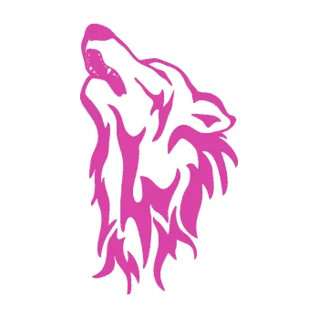 Polep vozidla Vlk 026 levá (16 - růžová) SAMOLEPKA NA AUTO, NÁLEPKA, FÓLIE, POLEP, TUNING, VLASTNÍ TEXT, TISK, AUTOSAMOLEPKY.cz, POLEPY, OBRÁZEK, LOGO, 3D STICKERS